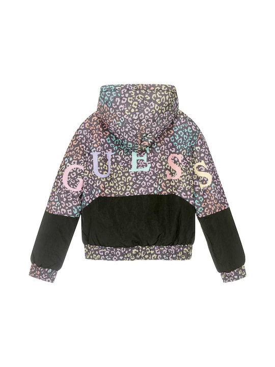 Guess Kids Sports Jacket short Windproof Hooded Black