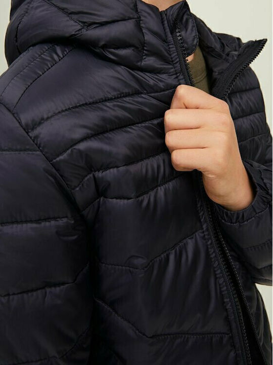 Kids' Quilted Jacket Short with Hood Black