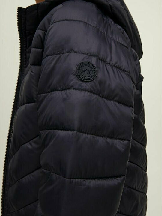 Kids' Quilted Jacket Short with Hood Black