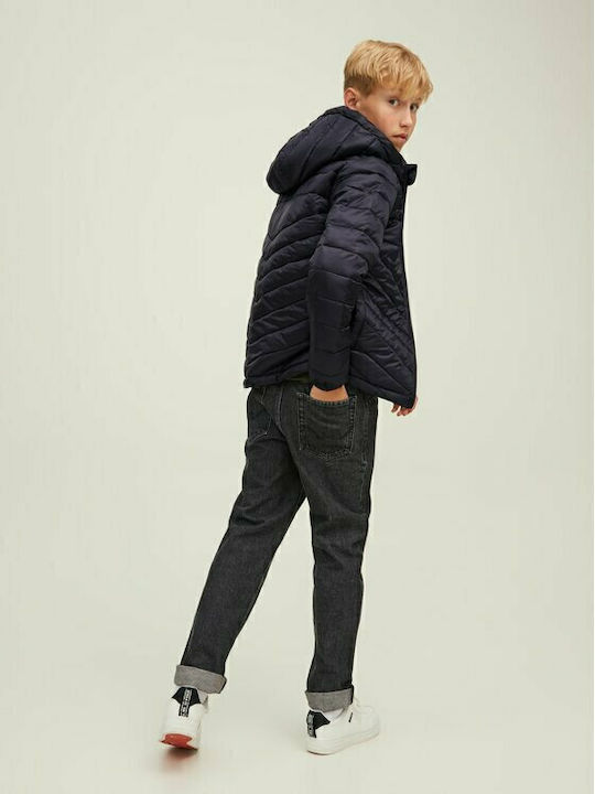 Kids' Quilted Jacket Short with Hood Black