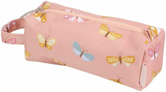 A Little Lovely Company Butterflies Κασετίνα Βαρελάκι Ροζ