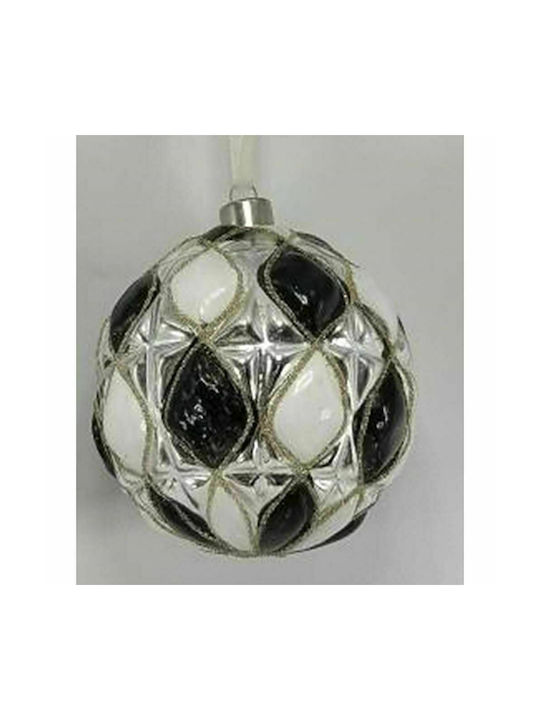 Iliadis Weihnachtshänger Kugel Ornament Glas Weiß 8cm Set 6Stück