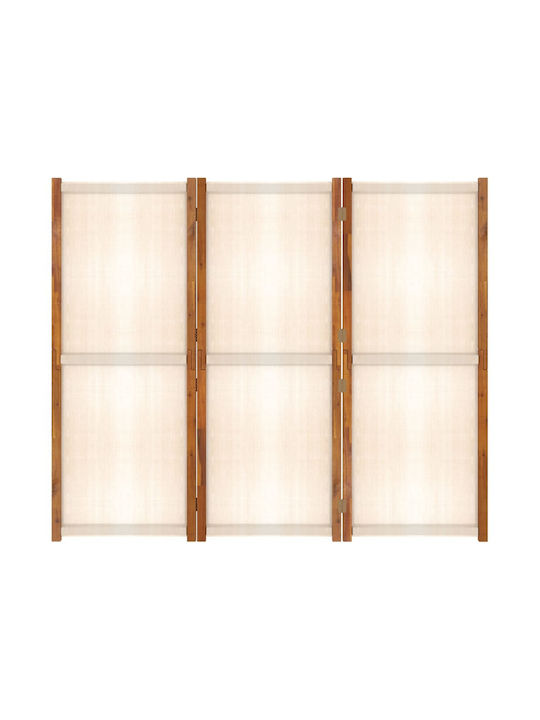 vidaXL Decorativ Paravan Tesatura cu 3 Panouri White Cream 210x180cm