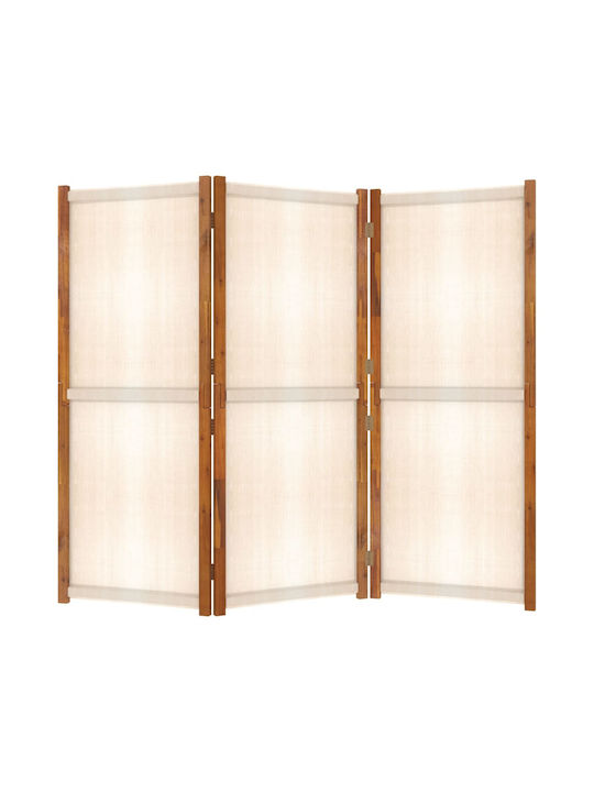 vidaXL Decorativ Paravan Tesatura cu 3 Panouri White Cream 210x180cm