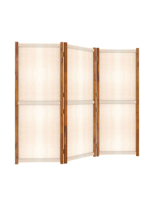 vidaXL Decorativ Paravan Tesatura cu 3 Panouri White Cream 210x180cm