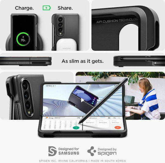 Spigen Thin Fit Pen Edition Umschlag Rückseite Kunststoff 1.55mm Schwarz (Galaxy Z Fold4)
