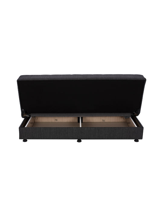 Andri Dreisitzer Sofa Sofa mit Stauraum Dark grey 180x72x77cm