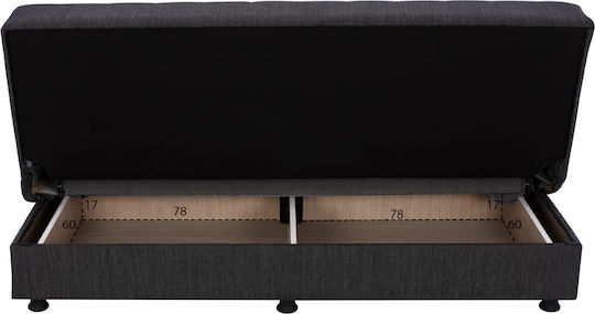 Andri Dreisitzer Sofa Sofa mit Stauraum Dark grey 180x72x77cm