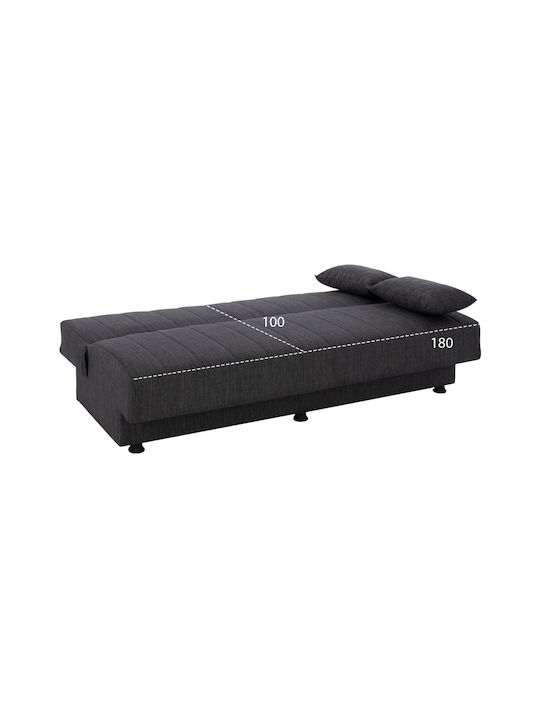 Andri Dreisitzer Sofa Sofa mit Stauraum Dark grey 180x72x77cm