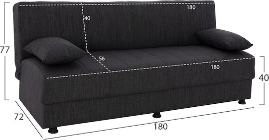 Andri Dreisitzer Sofa Sofa mit Stauraum Dark grey 180x72x77cm