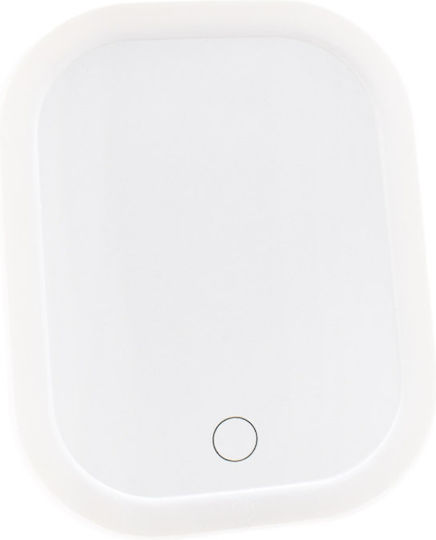 Andowl Makeup Mirror Tabletop with Light 14.4x15.3cm White