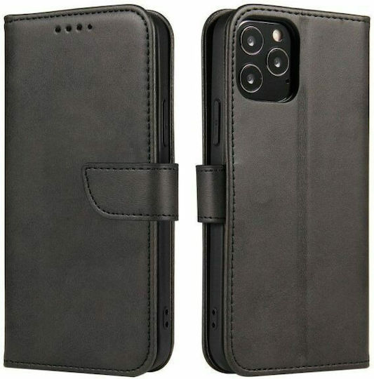 Hurtel Magnet Elegant Brieftasche Synthetisches Leder Schwarz (Realme 9 / 9 Pro+)