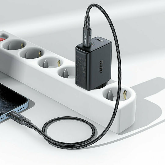 Acefast Φορτιστής Χωρίς Καλώδιο GaN με 2 Θύρες USB-C 50W Power Delivery / Quick Charge 4.0 Μαύρος (A29)