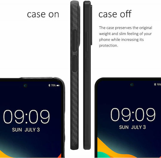Kalibri Fiber Body Armor Umschlag Rückseite Aramid Fiber Black Matte (Redmi Note 11 / 11S 4G)