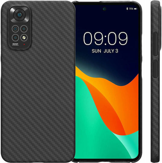 Kalibri Fiber Body Armor Umschlag Rückseite Aramid Fiber Black Matte (Redmi Note 11 / 11S 4G)
