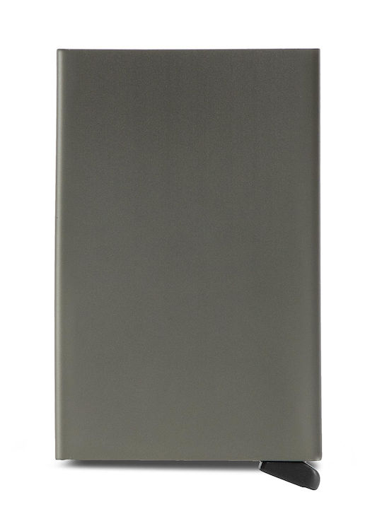 Cardprotector Ανδρικό Πορτοφόλι Καρτών με RFID και Μηχανισμό Slide Earth Grey