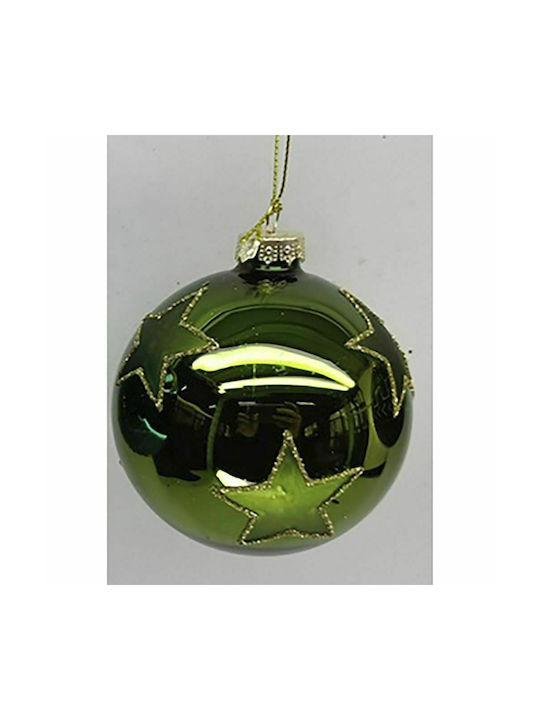 Iliadis Christmas Glass Ball Ornament Green 10x10cm 4pcs