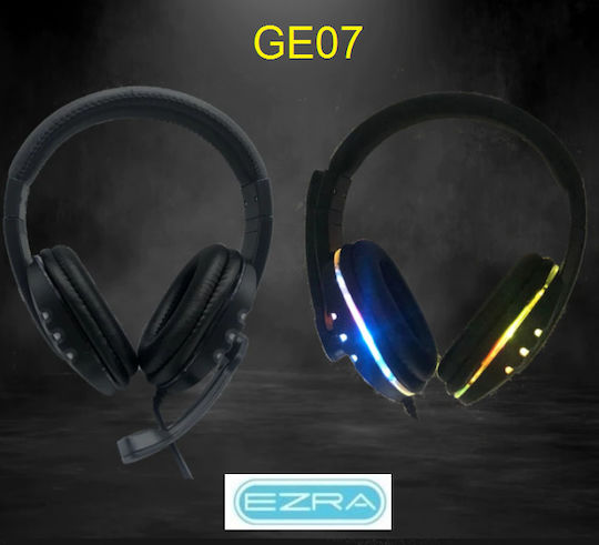 Ezra GE07 Over Ear Gaming Headset cu conexiune 3,5mm / USB Negru