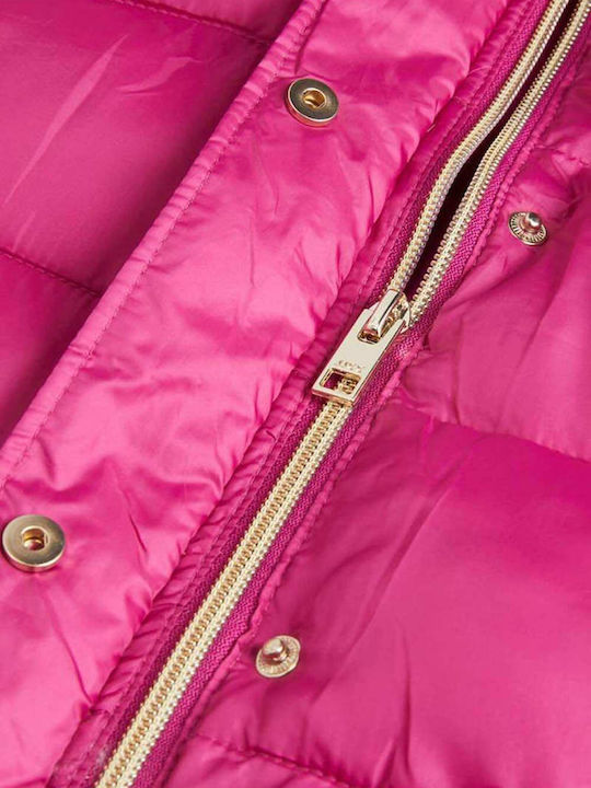 Scurtă Jachetă de femei Fără mâneci Puffer Fuchsia