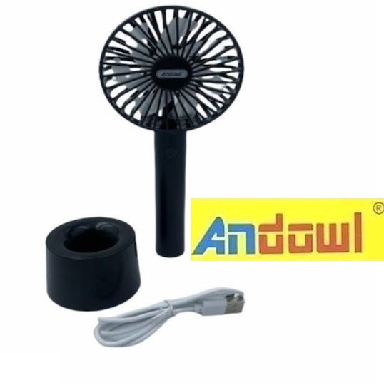 Andowl Q-C21 Ανεμιστηράκι Χειρός USB Επαναφορτιζόμενο Μαύρο