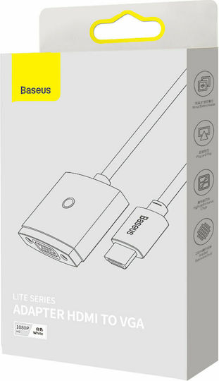 Baseus Lite Series Конвертор HDMI мъжки към VGA женски Бял 1бр