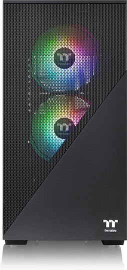 Thermaltake Divider 170 TG Gaming Mini Tower Computer Case with Window Panel and RGB Lighting Black