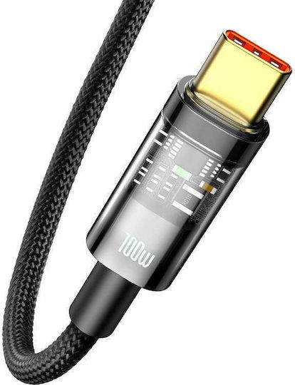 Baseus Explorer Braided USB 2.0 Cable USB-C male - USB-A 100W PD Μαύρο 2m CATS000301