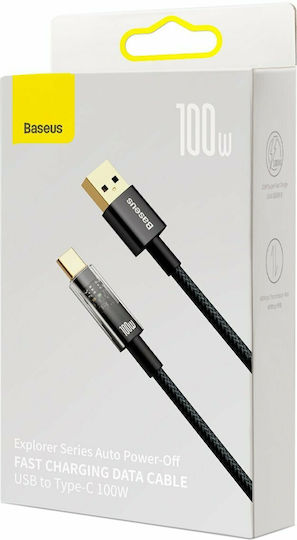 Baseus Explorer Braided USB 2.0 Cable USB-C male - USB-A 100W PD Μαύρο 2m CATS000301