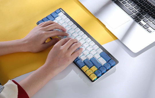 Dareu EK868 Fără fir Gaming Tastatură Mecanică 60% cu Custom Red comutatoare și Taste Iluminate (Engleză US) White / Blue / Yellow