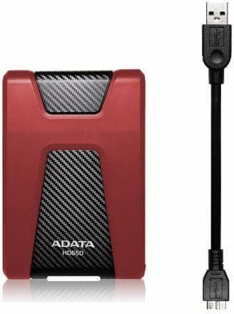 Adata HD650 USB 3.0 Външен HDD 2000ГБ 2.5" Червен