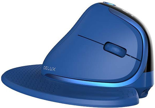 Delux M618XSD Ασύρματο Εργονομικό Bluetooth Vertical Ποντίκι Μπλε