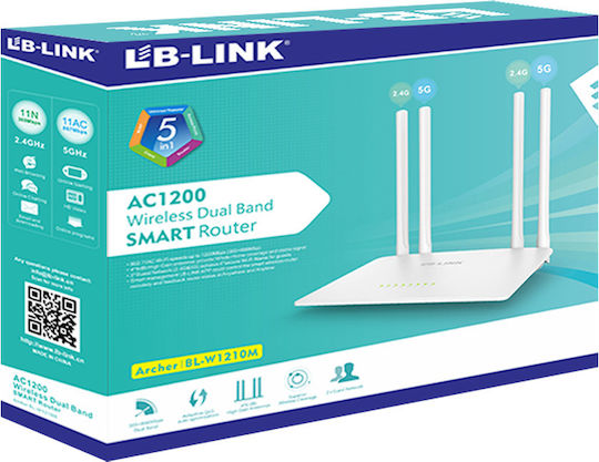 LB-Link BL-W1210M Drahtlos Router Wi‑Fi 5 mit 4 Anschlüssen Gigabit Ethernet