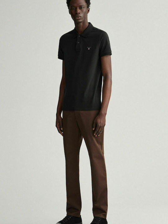 Trousers Chino Elastic in Slim Fit Brown