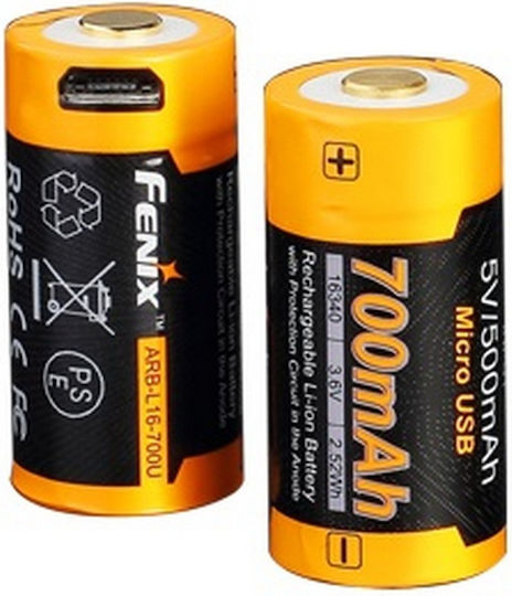 Fenix Επαναφορτιζόμενη Μπαταρία 16340 Li-ion 700mAh 3.7V 1τμχ