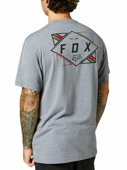 Fox Burnt Bărbați T-shirt Sportiv cu Mânecă Scurtă Gri