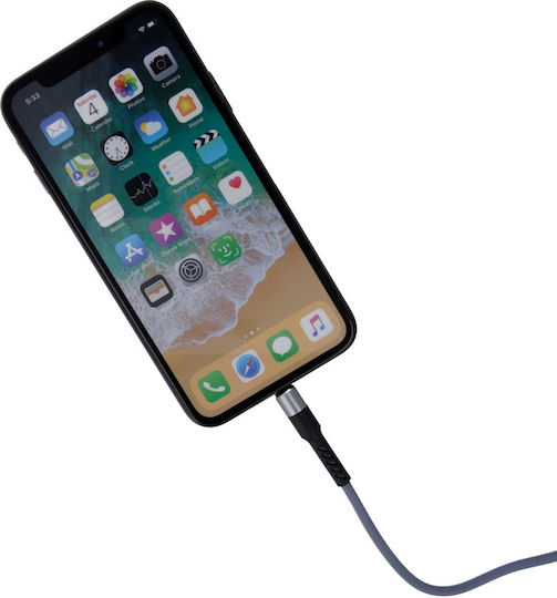 Maxlife Fast Reinforced Braided USB-A la Cablu Lightning Gri 1m (MXUC-01L)