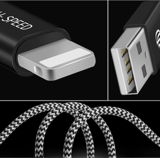Dux Ducis DUX DUCIS K-One Family Cable Braided USB-A to Lightning Cable Black 3m