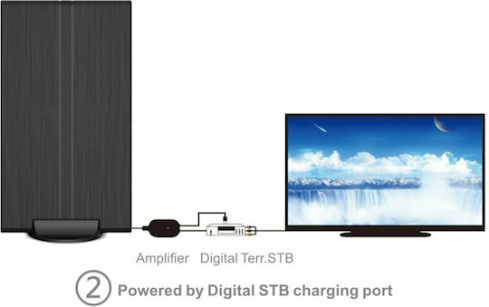 Osio OTA-3035 Indoor TV Antenna (Requires Power Supply) Black