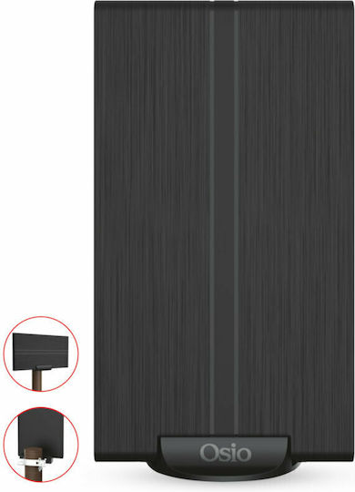 Osio OTA-3035 Indoor TV Antenna (Requires Power Supply) Black