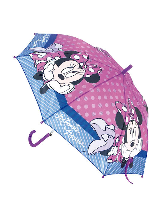 Safta Kids Curved Handle Umbrella Minnie with Diameter 84cm Purple