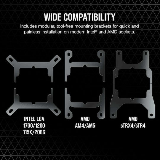 Corsair iCUE H100i RGB Elite CPU Water Cooling Dual Fan 120mm for Socket AM4/AM5/1700/1200/115x