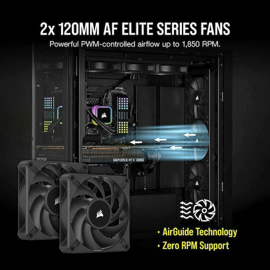 Corsair iCUE H100i RGB Elite CPU Water Cooling Dual Fan 120mm for Socket AM4/AM5/1700/1200/115x