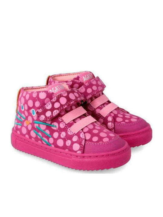 Kids Sneakers High with Scratch Fuchsia
