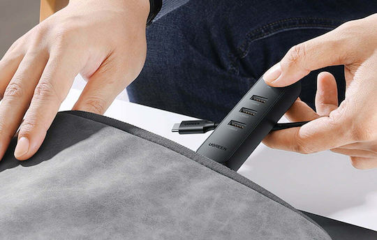 Ugreen CM416 Hub 3 Θυρών USB 2.0 με σύνδεση USB-A / Ethernet