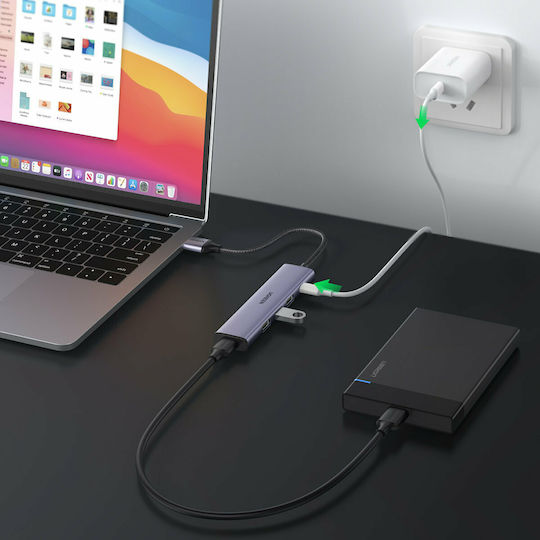 Ugreen Hub 4 Ports USB 3.0 with USB-A Connection Silver