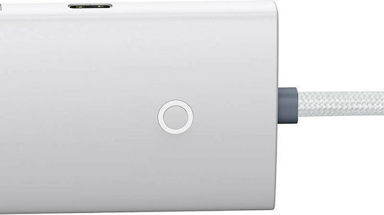 Baseus Lite Series 2м USB Хъб с 5 USB 3.0 Порта и USB-C Връзка Бял