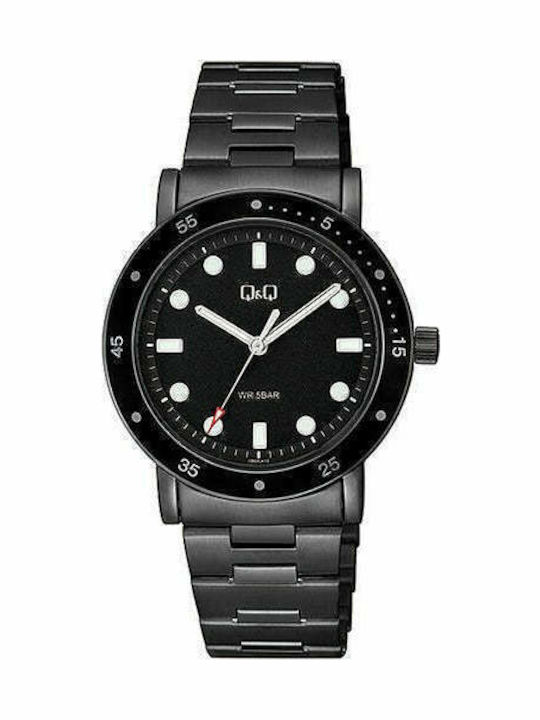 Q&Q Γυναικείο Ρολόι 38mm Μπαταρίας με Μαύρο Μεταλλικό Μπρασελέ