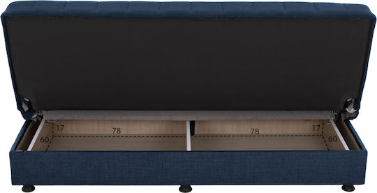 Andri Dreisitzer Sofa Bett Mit Stauraum Blau 180x72x77cm