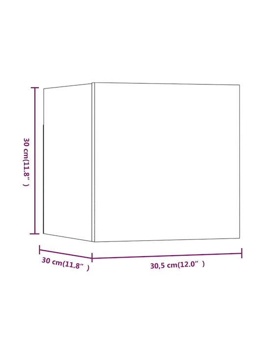 Шкаф Опушен дъб 30.5x30x30см.