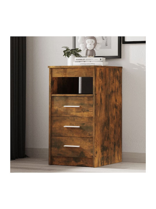 Wooden Chest of Drawers with 3 Drawers Brown 50x40x76cm